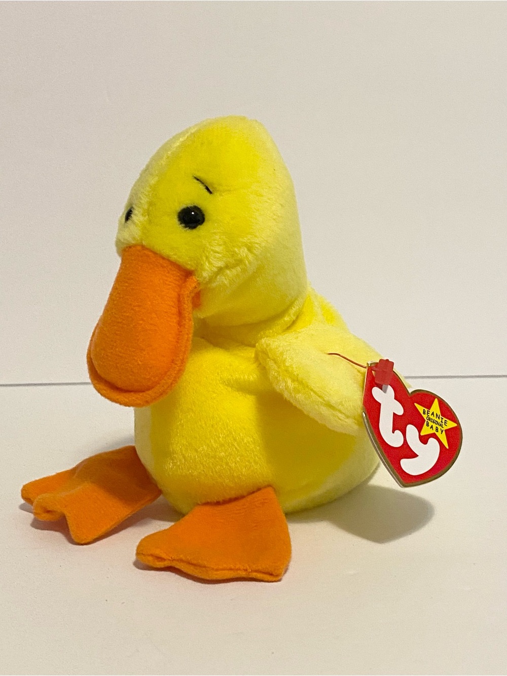 Ty Beanie Baby Quackers Duck Plush Babies Stuffed Animal Vintage 1993 Toy 6”